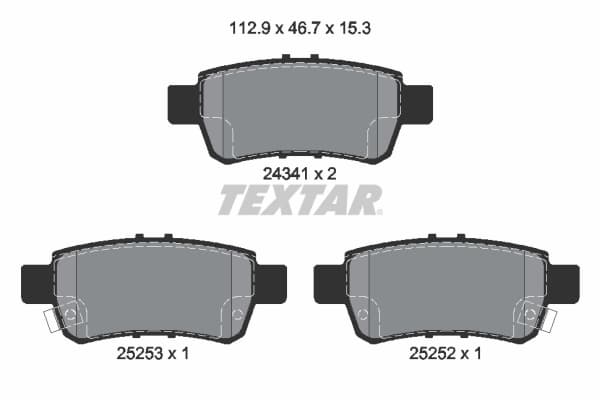 TEXTAR 2434101 Stabdžių kaladėlių komplektas