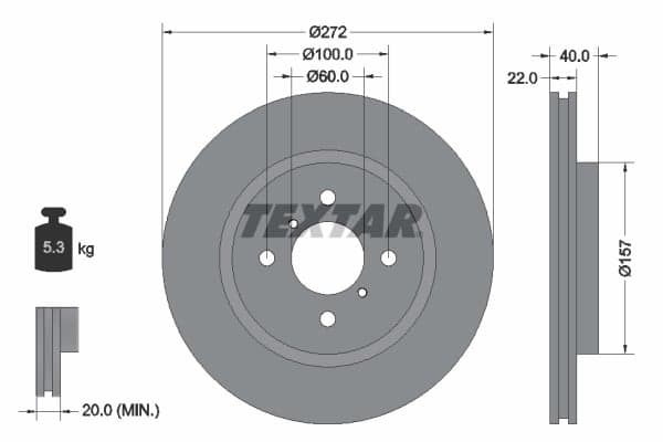 Stabdžių diskas — TEXTAR 92255303