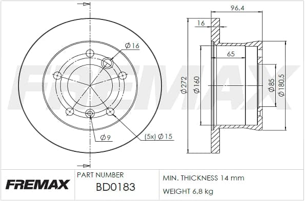 Stabdžių diskas — FREMAX BD-0183