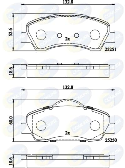 Stabdžių kaladėlių komplektas — COMLINE CBP02199