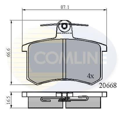 Stabdžių kaladėlių komplektas — COMLINE CBP0558