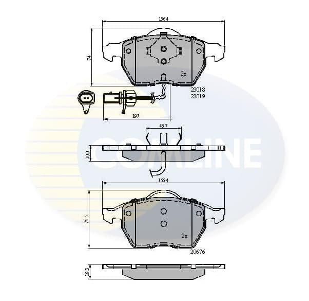 Stabdžių kaladėlių komplektas — COMLINE CBP11542
