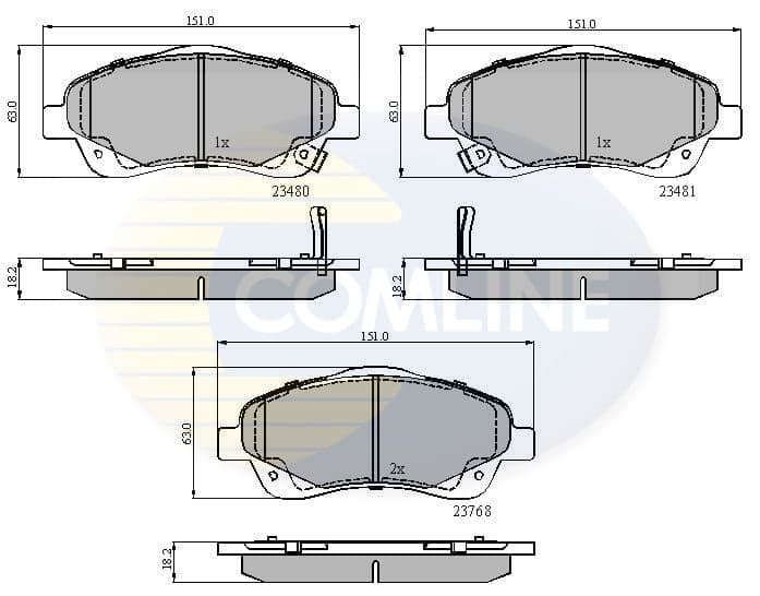 Stabdžių kaladėlių komplektas — COMLINE CBP31140