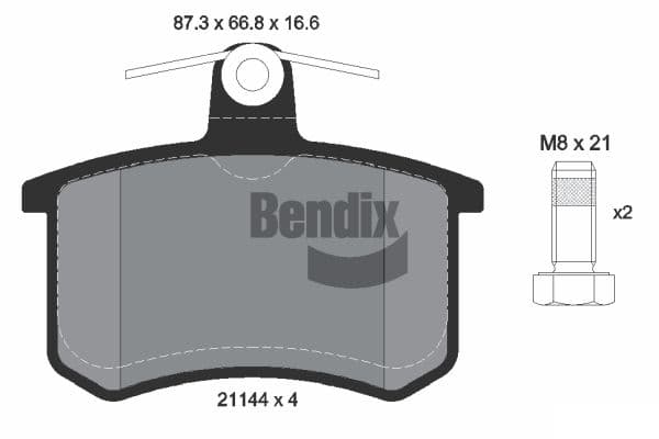 Stabdžių kaladėlių komplektas — BENDIX Braking BPD1753