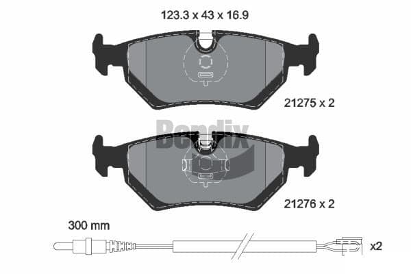 Stabdžių kaladėlių komplektas — BENDIX Braking BPD1773