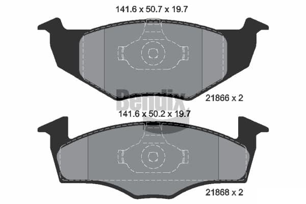 Stabdžių kaladėlių komplektas — BENDIX Braking BPD1549