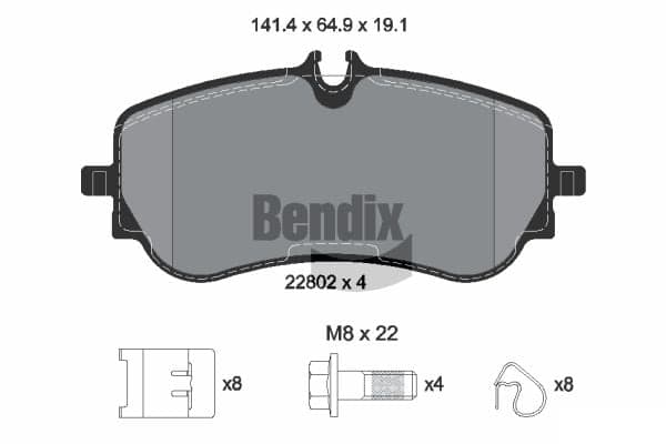 Stabdžių kaladėlių komplektas — BENDIX Braking BPD1630