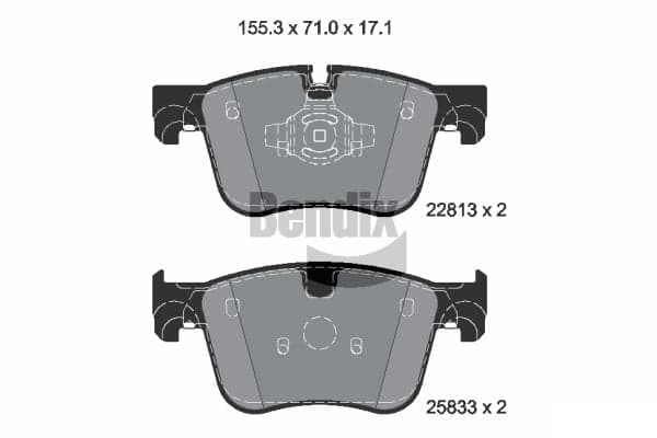 Stabdžių kaladėlių komplektas — BENDIX Braking BPD1573