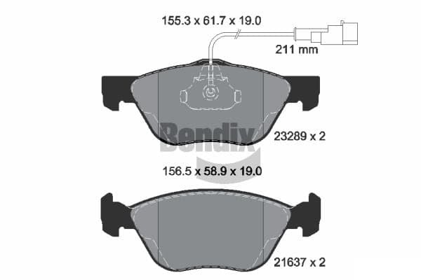 Stabdžių kaladėlių komplektas — BENDIX Braking BPD1137