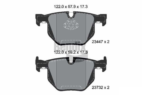Stabdžių kaladėlių komplektas — BENDIX Braking BPD1166