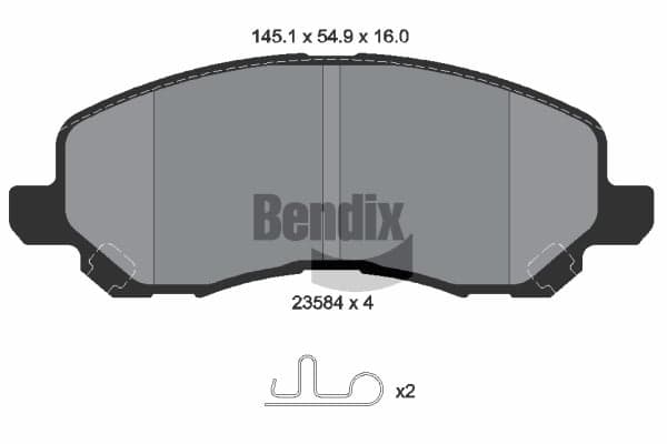 Stabdžių kaladėlių komplektas — BENDIX Braking BPD1505
