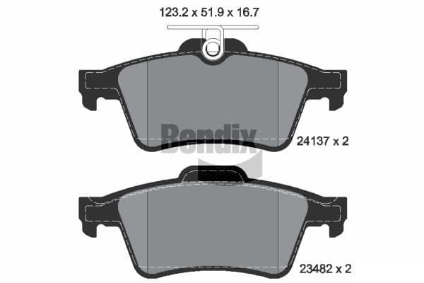 Stabdžių kaladėlių komplektas — BENDIX Braking BPD1011