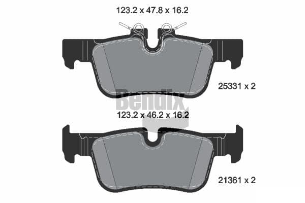 Stabdžių kaladėlių komplektas — BENDIX Braking BPD1157