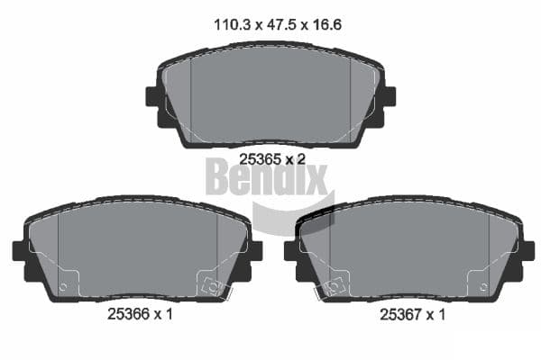 Stabdžių kaladėlių komplektas — BENDIX Braking BPD1426