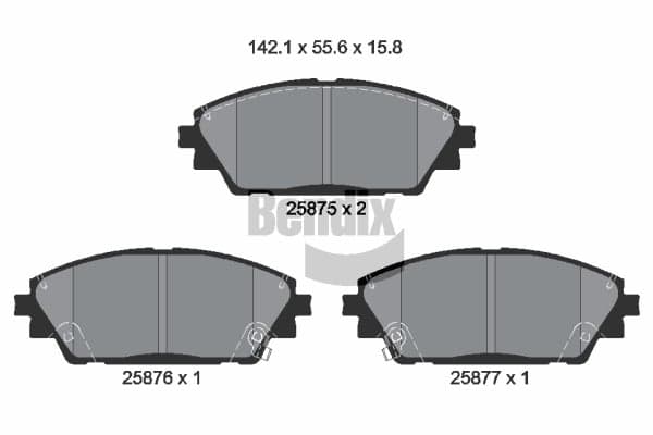 Stabdžių kaladėlių komplektas — BENDIX Braking BPD1477