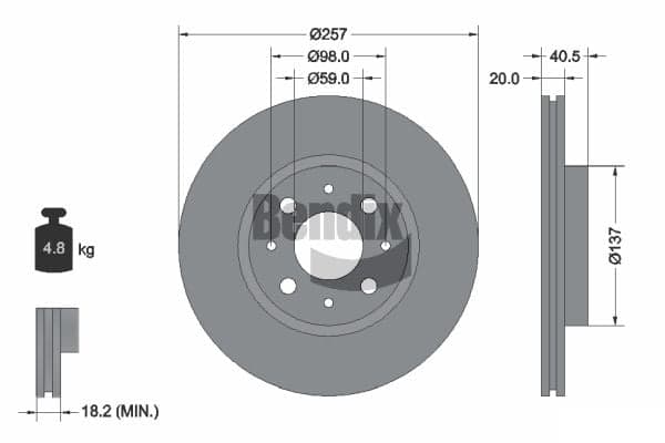 Stabdžių diskas — BENDIX Braking BDS1100