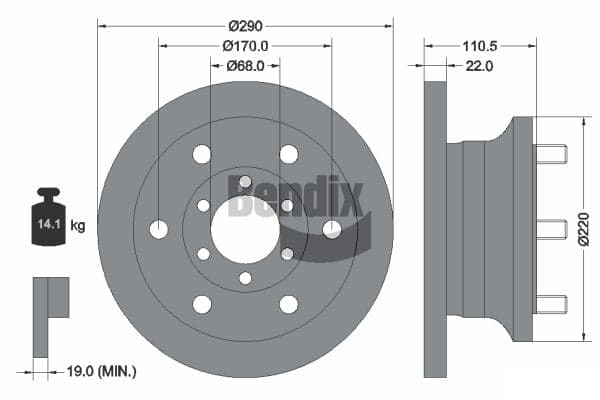 Stabdžių diskas — BENDIX Braking BDS1294