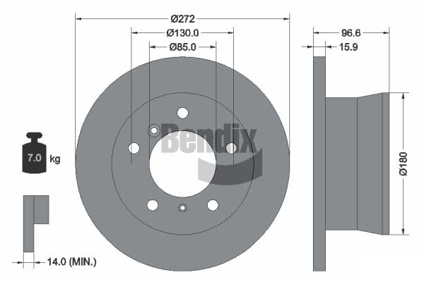 Stabdžių diskas — BENDIX Braking BDS1272