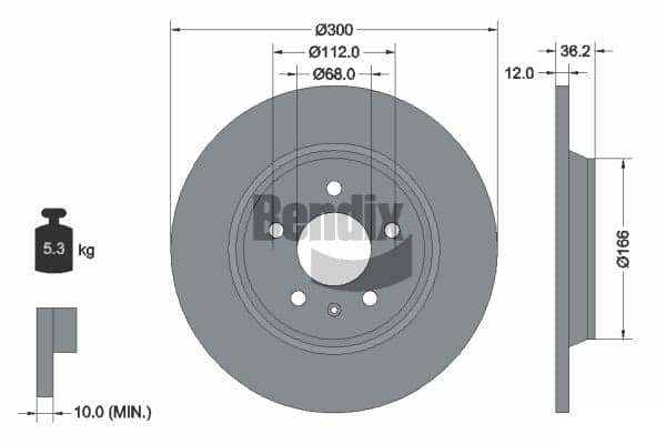 Stabdžių diskas — BENDIX Braking BDS1062