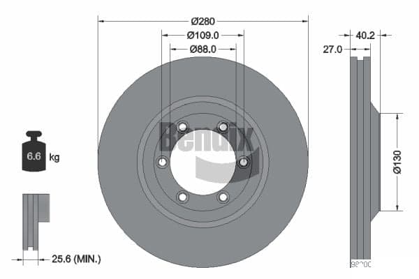 Stabdžių diskas — BENDIX Braking BDS1802