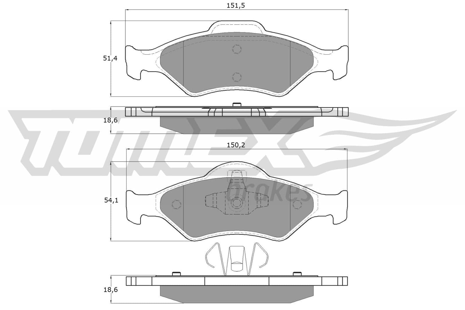 Stabdžių kaladėlių komplektas — TOMEX Brakes TX 12-53