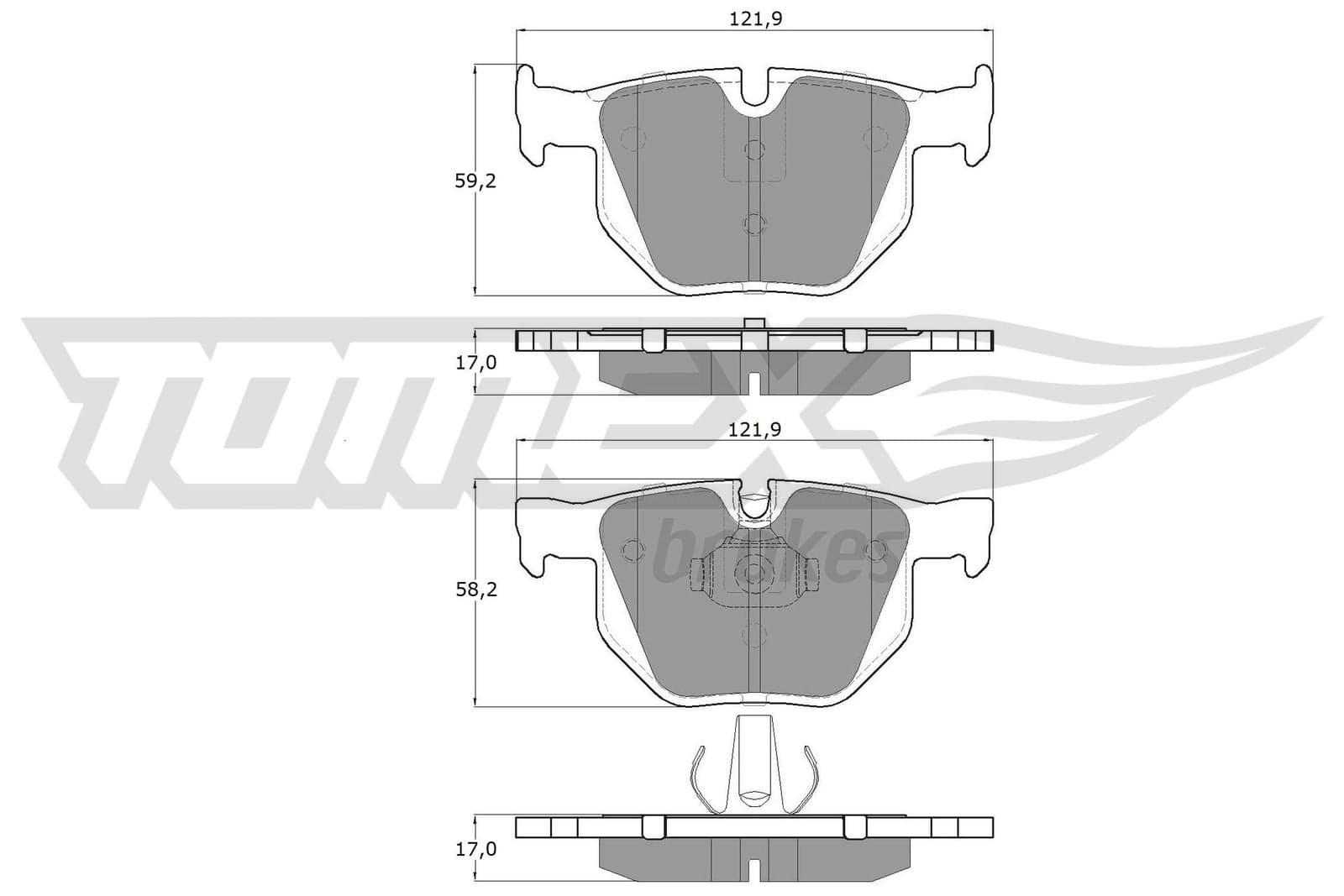 Stabdžių kaladėlių komplektas — TOMEX Brakes TX 15-24