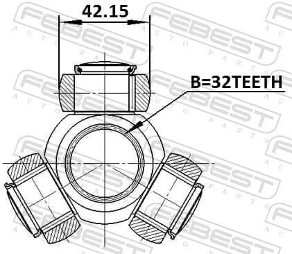 FEBEST 0116-ASV50 Trikojo įvorė, kardaninis velenas