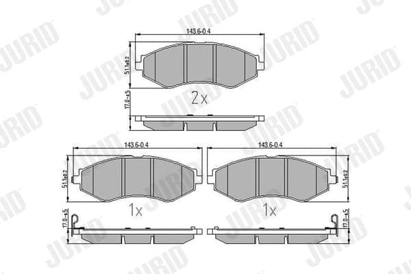 Stabdžių kaladėlių komplektas — JURID 572407J