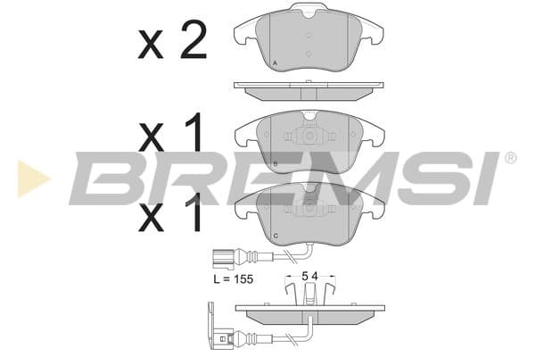 Stabdžių kaladėlių komplektas — BREMSI BP3394