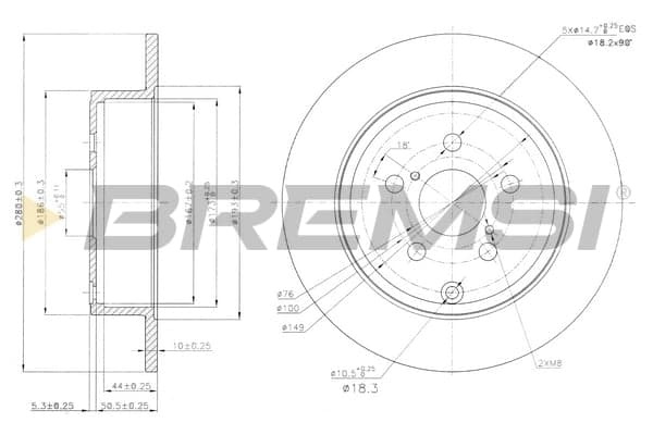Stabdžių diskas — BREMSI CD7406S