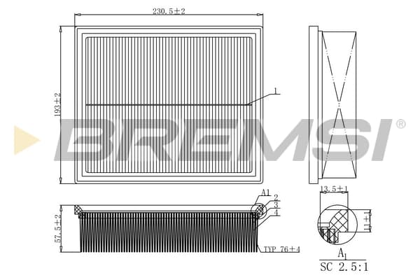 BREMSI FA1153 Oro filtras