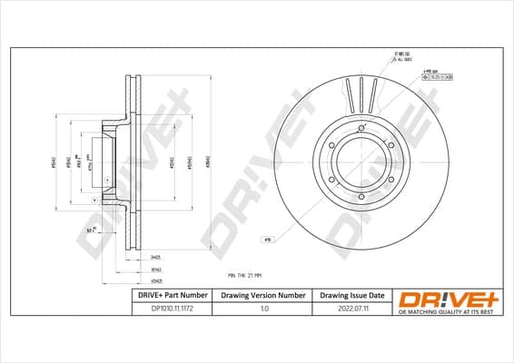 Stabdžių diskas — Dr!ve+ DP1010.11.1172