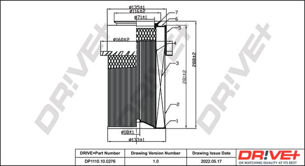 Oro filtras — Dr!ve+ DP1110.10.0276