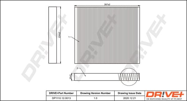 Salono filtras — Dr!ve+ DP1110.12.0013