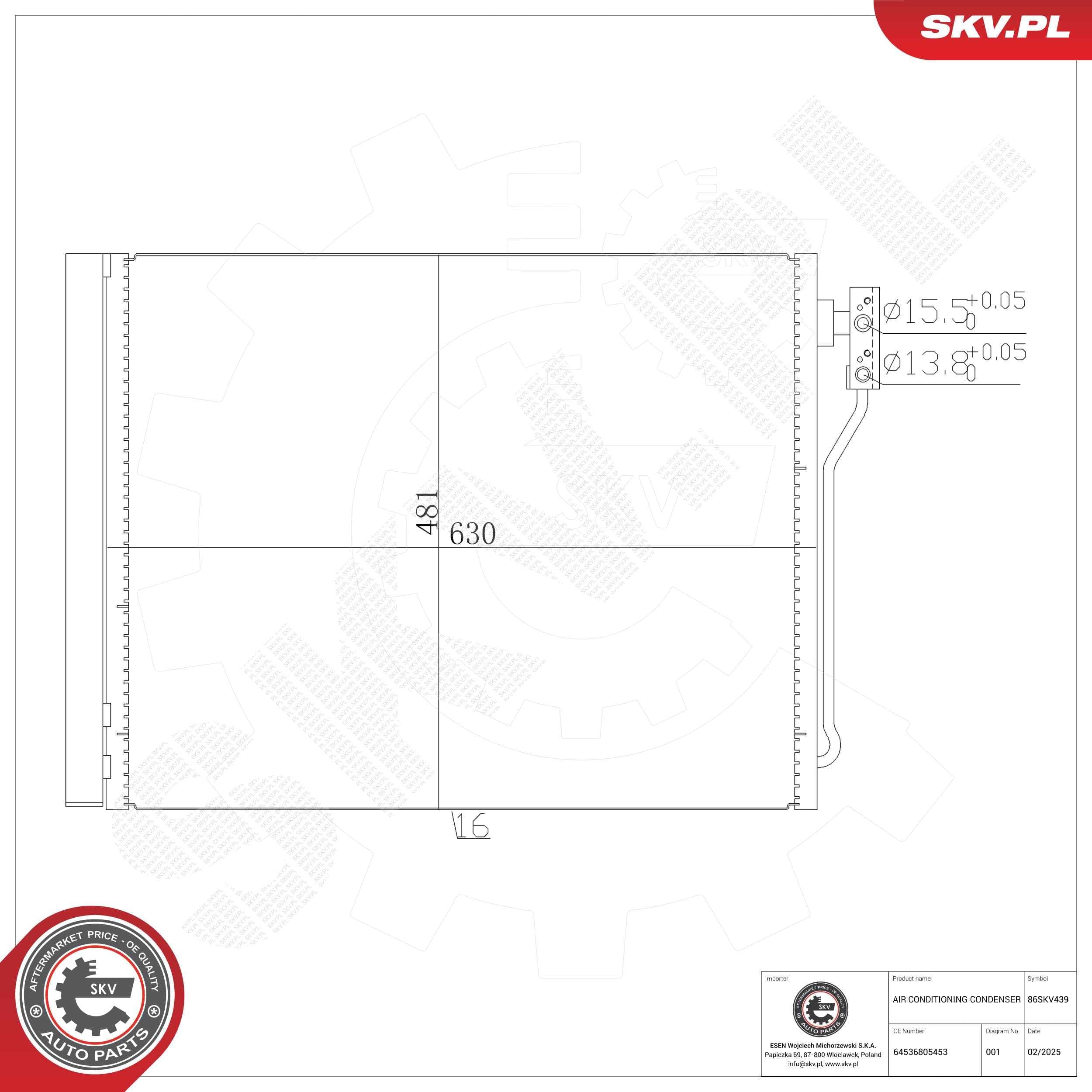 Oro kondicionieriaus kondensatorius — ESEN SKV 86SKV439