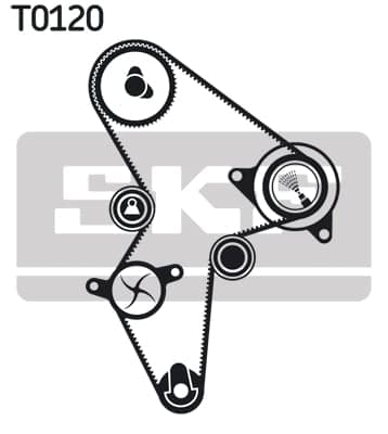 SKF VKMC 03121 Vandens siurblio ir paskirstymo diržo komplektas