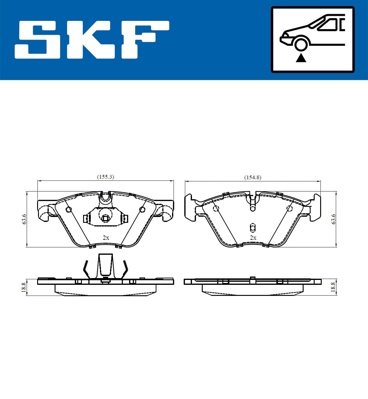 Stabdžių kaladėlių komplektas — SKF VKBP 80246