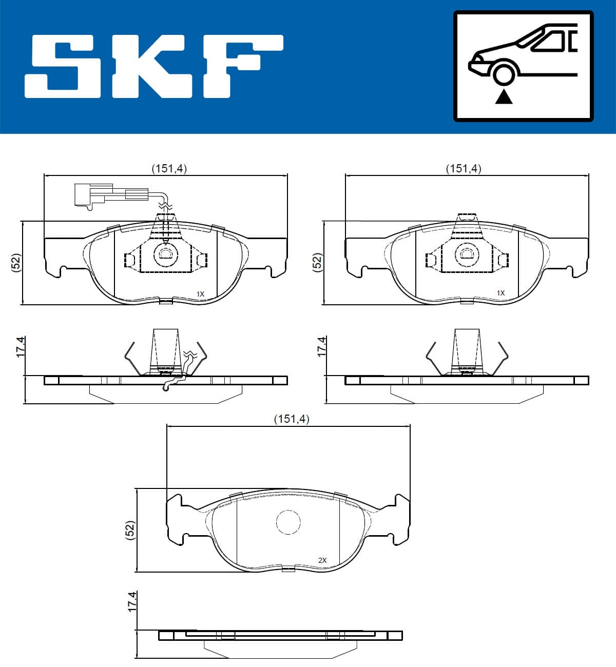 Stabdžių kaladėlių komplektas — SKF VKBP 80777 E