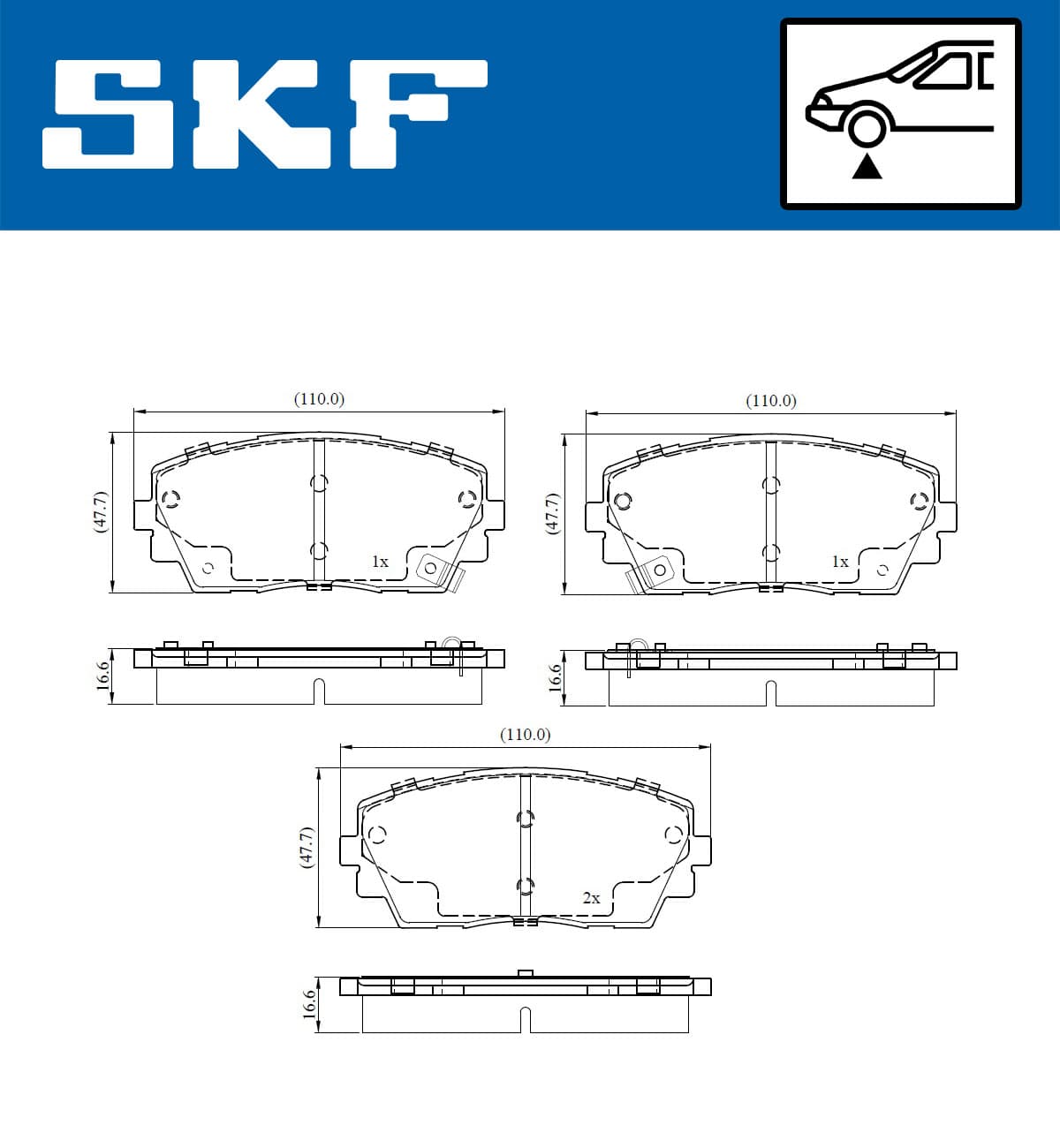 Stabdžių kaladėlių komplektas — SKF VKBP 80841 A