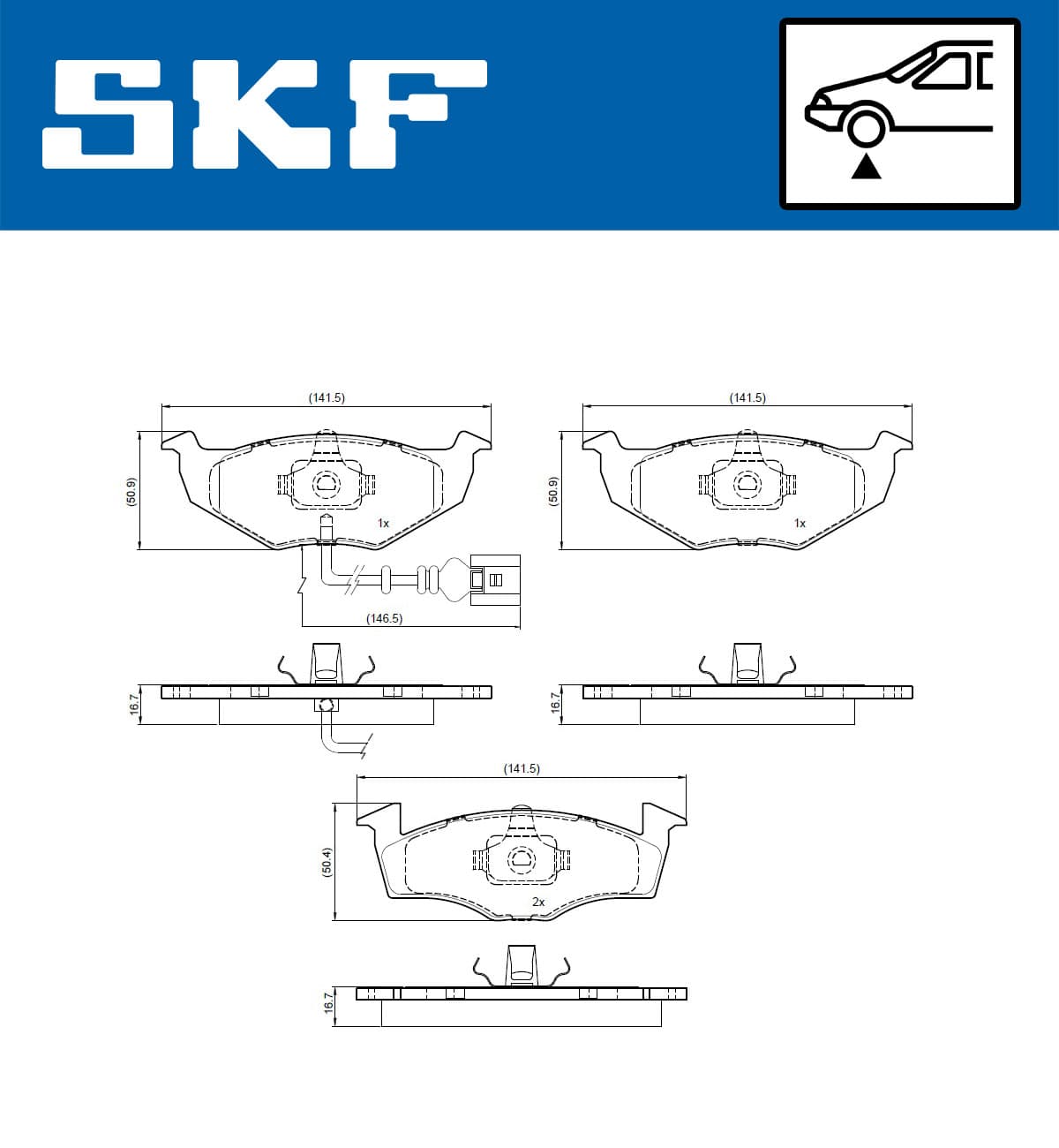 Stabdžių kaladėlių komplektas — SKF VKBP 81062 E