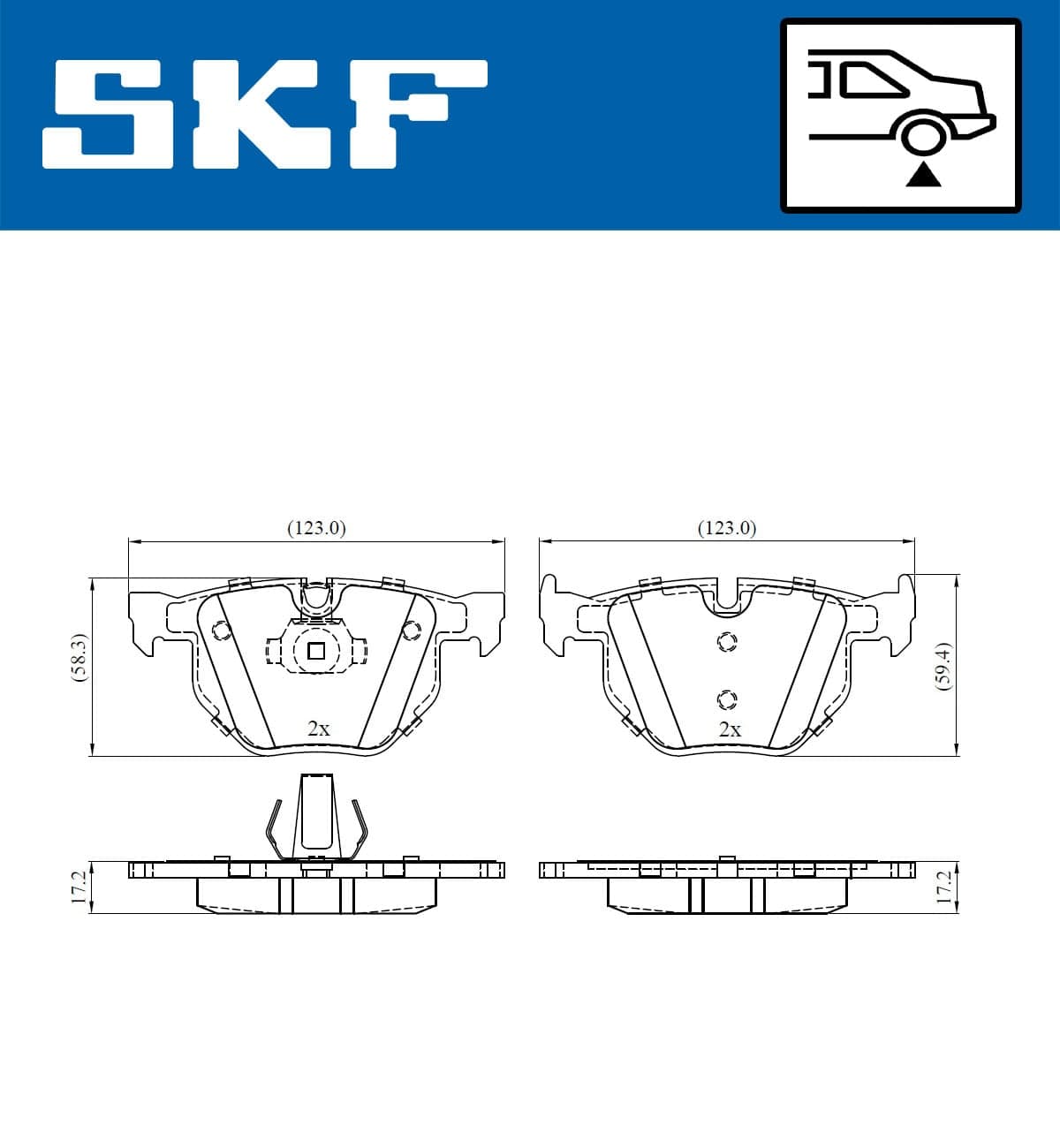 Stabdžių kaladėlių komplektas — SKF VKBP 90240