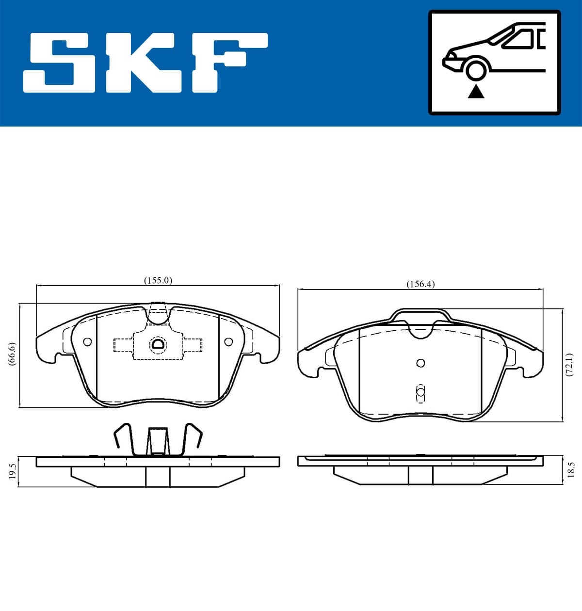 Stabdžių kaladėlių komplektas — SKF VKBP 80049