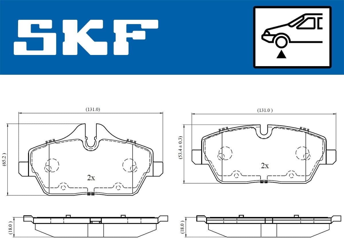 Stabdžių kaladėlių komplektas — SKF VKBP 80079