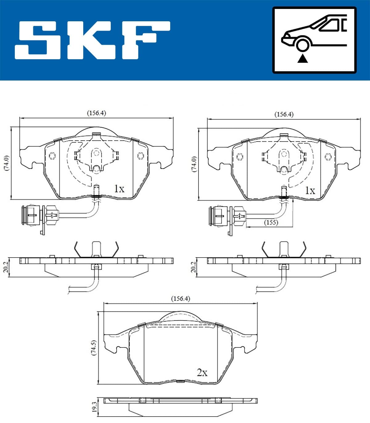 Stabdžių kaladėlių komplektas — SKF VKBP 80113 E