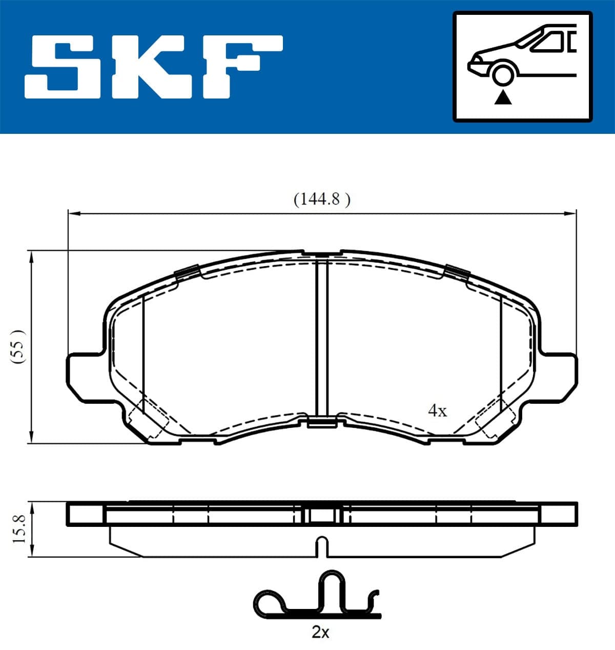 Stabdžių kaladėlių komplektas — SKF VKBP 80169 A