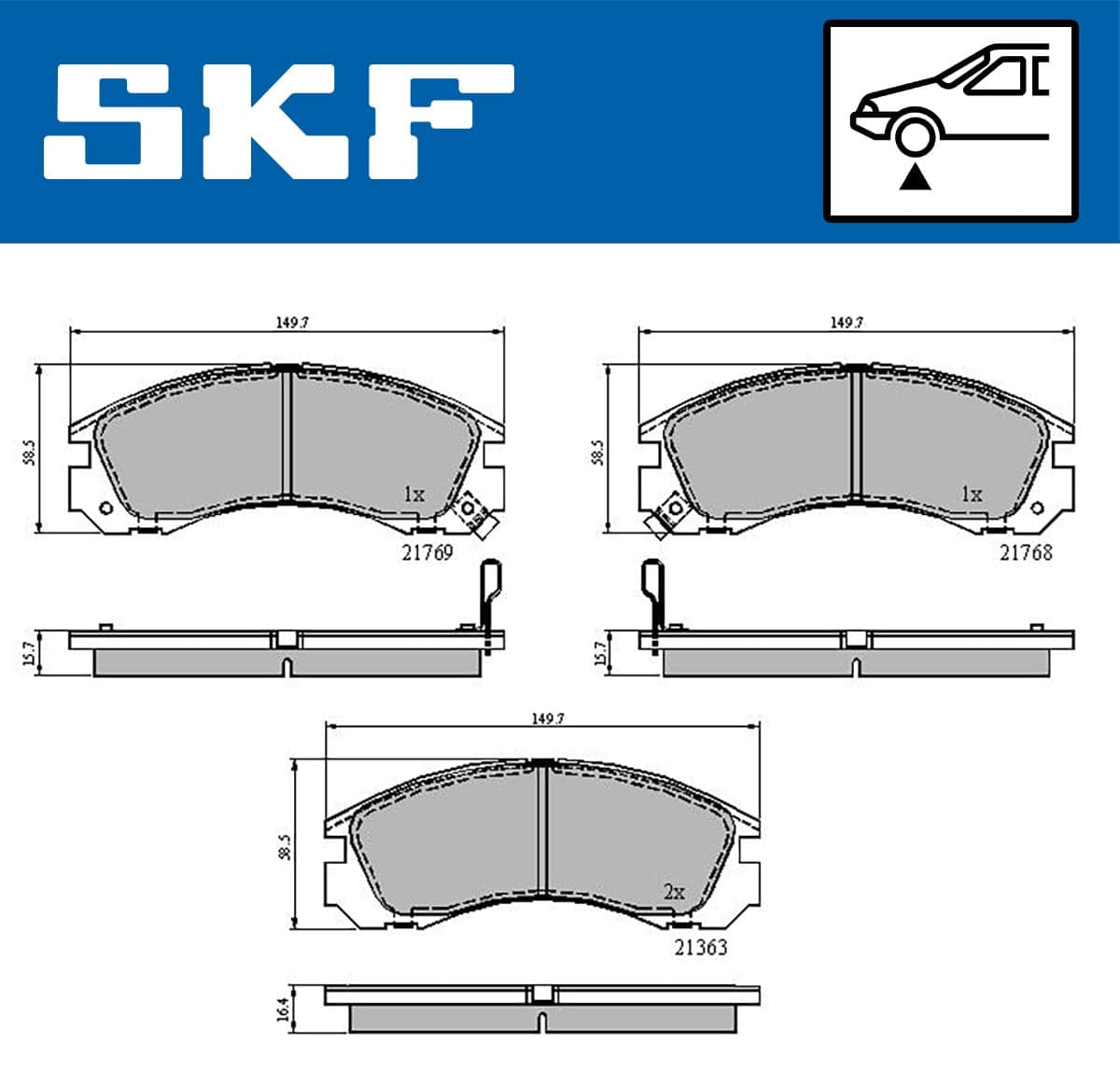 Stabdžių kaladėlių komplektas — SKF VKBP 80230 A