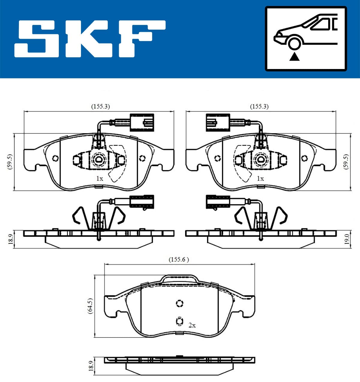 Stabdžių kaladėlių komplektas — SKF VKBP 80353 E