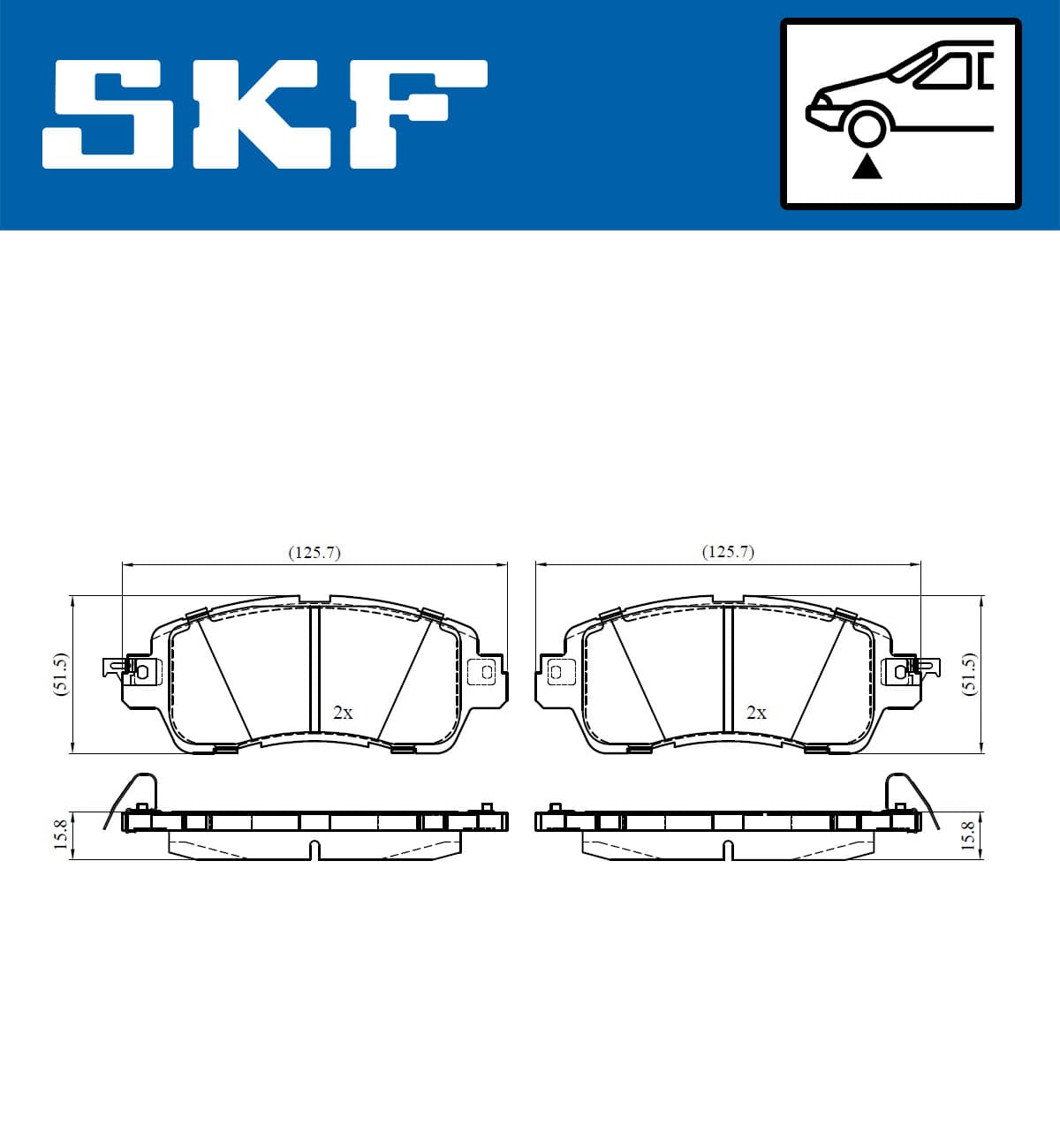 Stabdžių kaladėlių komplektas — SKF VKBP 80478 A
