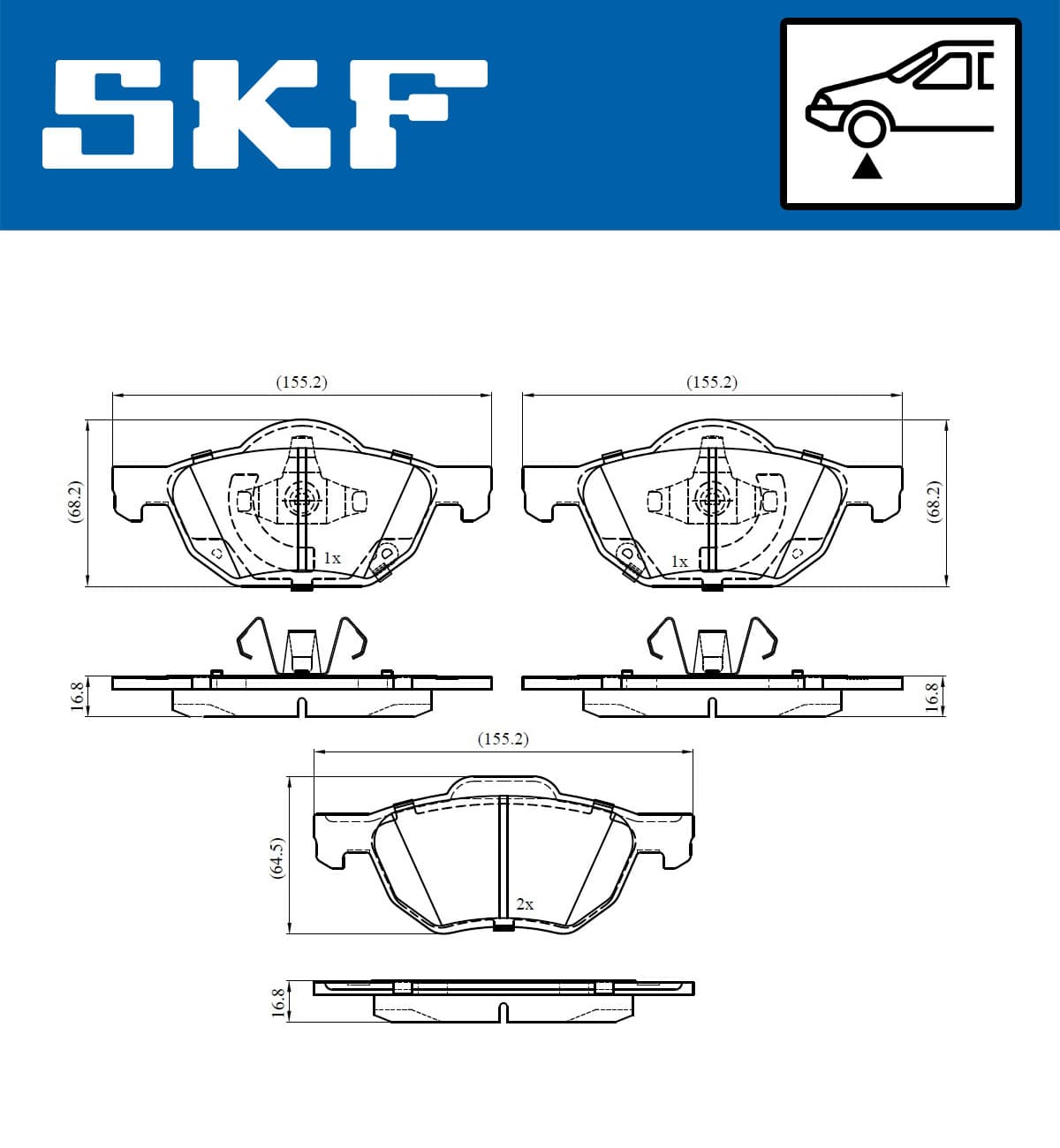 Stabdžių kaladėlių komplektas — SKF VKBP 80518 A