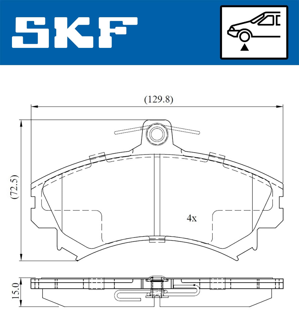 Stabdžių kaladėlių komplektas — SKF VKBP 80575 A